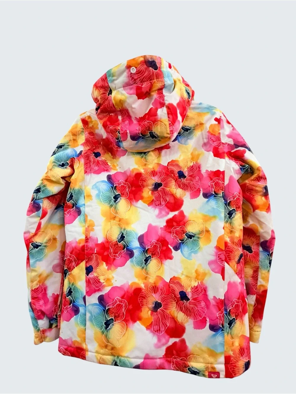 Roxy pink floral hood ski snowboard jacket